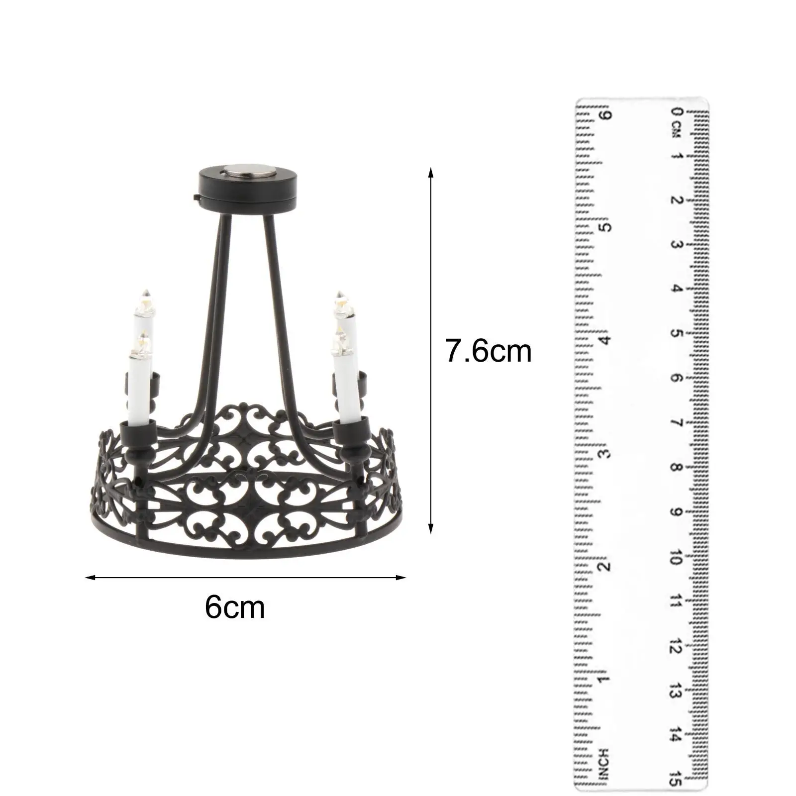1/12 Scale Miniature Chandelier Scenery Supplies Ceiling Lighting Micro Landscape for Bedroom Dining Room Kitchen Living Room