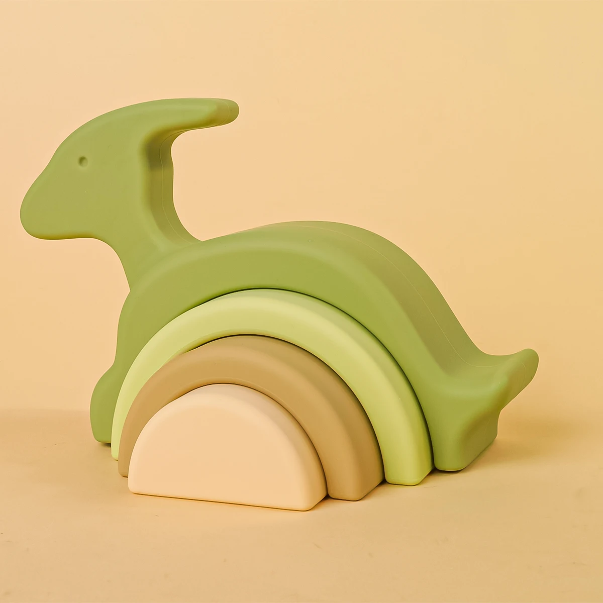 1 Juego de bloques de construcción de silicona para bebés, juguete educativo Montessori, juguetes apilables de silicona suave para niños pequeños