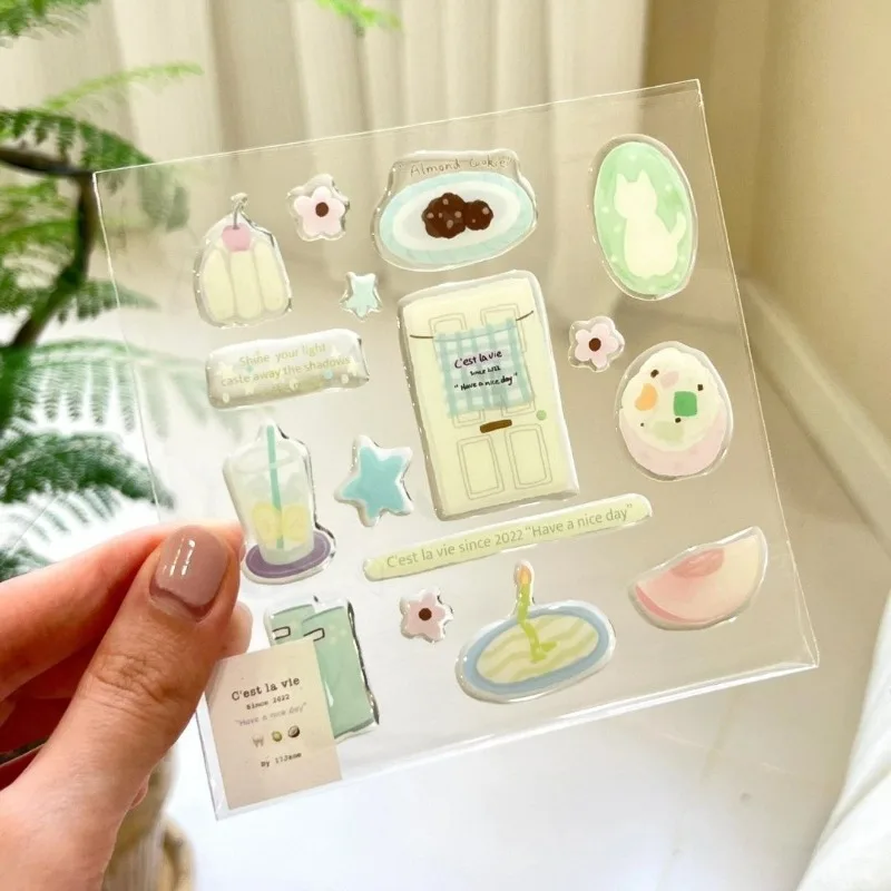 Ins lindo oso bebé elefante pegatina de gelatina de alto valor DIY teléfono móvil ordenador mano cuenta tarjeta pegatina