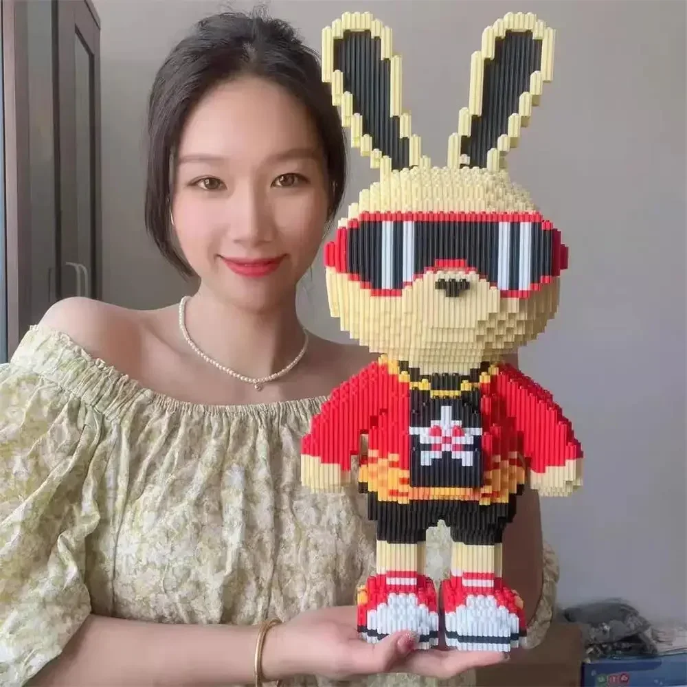 Bloques de construcción oso niños juguetes dibujos animados caramelo conejo modelo bloques de construcción Micro ladrillos niños niñas regalo de cumpleaños de Navidad