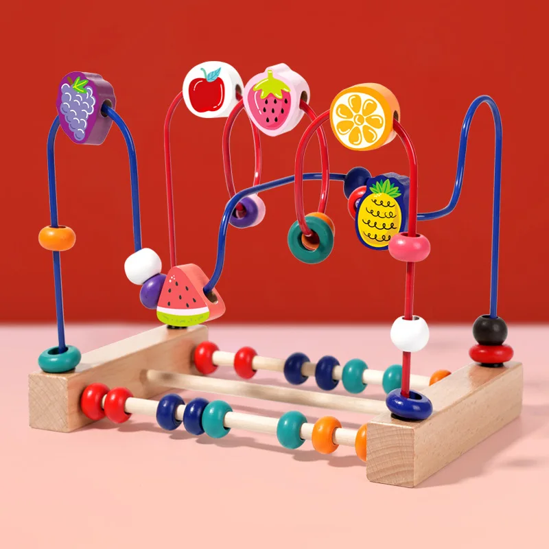 Laberinto de cuentas de madera educativo y colorido para niños pequeños - imagen 4