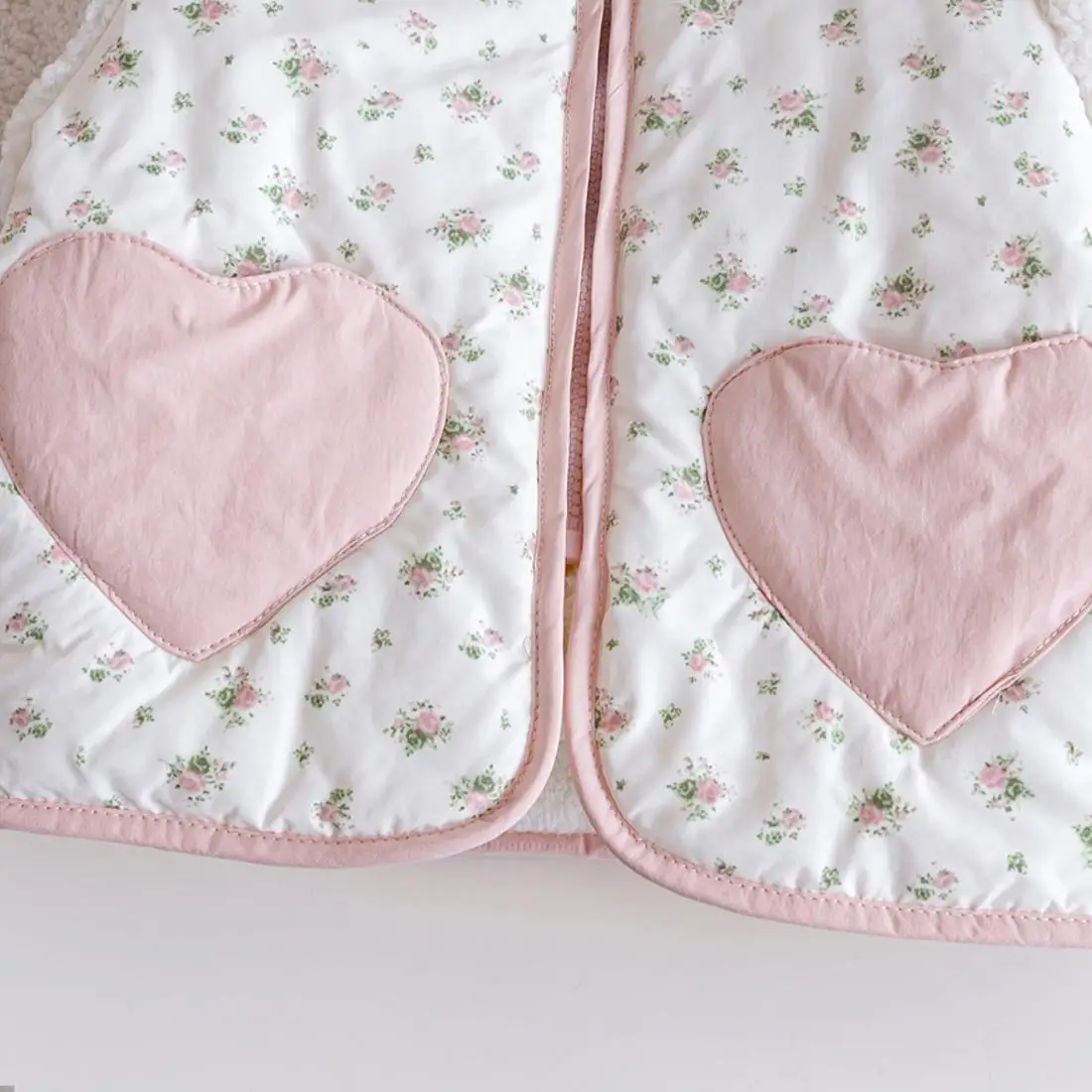 Abrigo de lana con estampado floral para niña - imagen 3