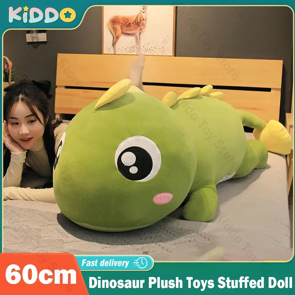 Juguetes de peluche de dinosaurio de 60cm, almohada de muñeco de peluche para dormir, decoración grande, muñeco de Animal, almohada suave para niños, regalos de cumpleaños para novia - imagen 2
