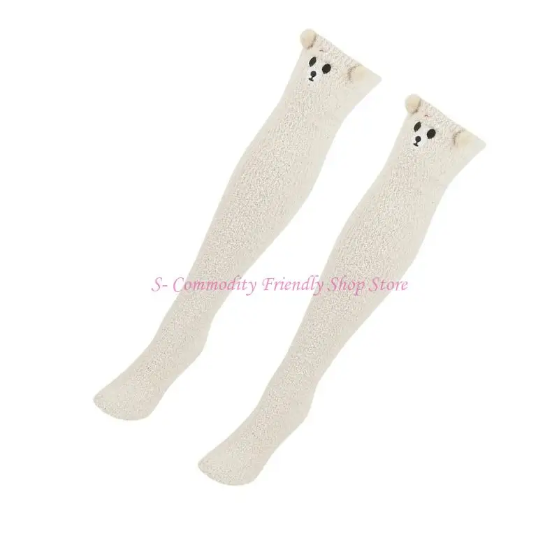 85AE Comfort Winter Home Calcetines cálidos hasta rodilla transpirables Calcetines térmicos suaves