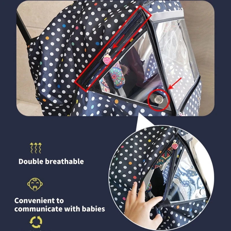 Universal cochecito de bebé cubierta de lluvia accesorios grueso impermeable a prueba de viento Oxford cochecito cubierta protectora contra la lluvia escudo meteorológico - imagen 4