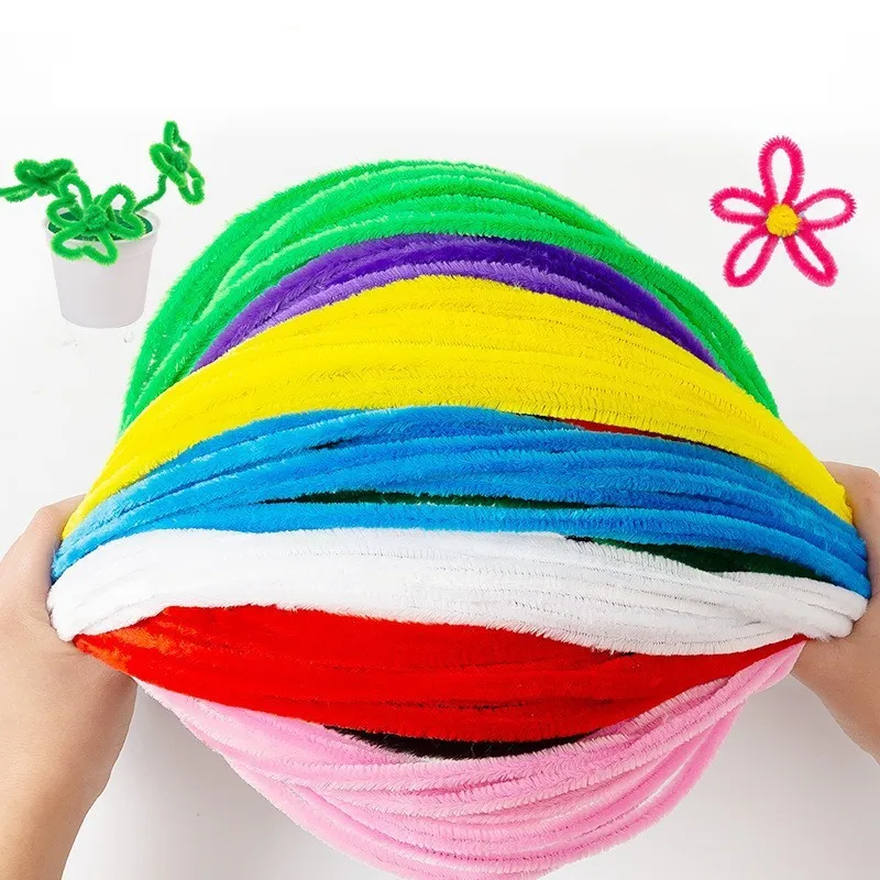 100/10 Uds. Juguetes coloridos de peluche Twister Stick DIY hecho a mano ramo de flores Material paquete cifrado felpa Twister Stick rompecabezas Juguetes - imagen 2