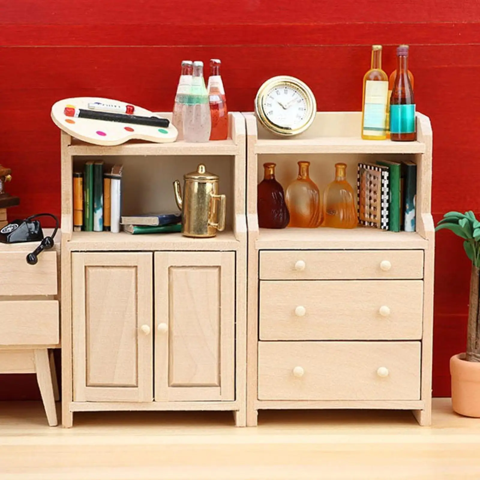 1:12 Scale Dollhouse Storage Unit Accessories for Home And Bedroom