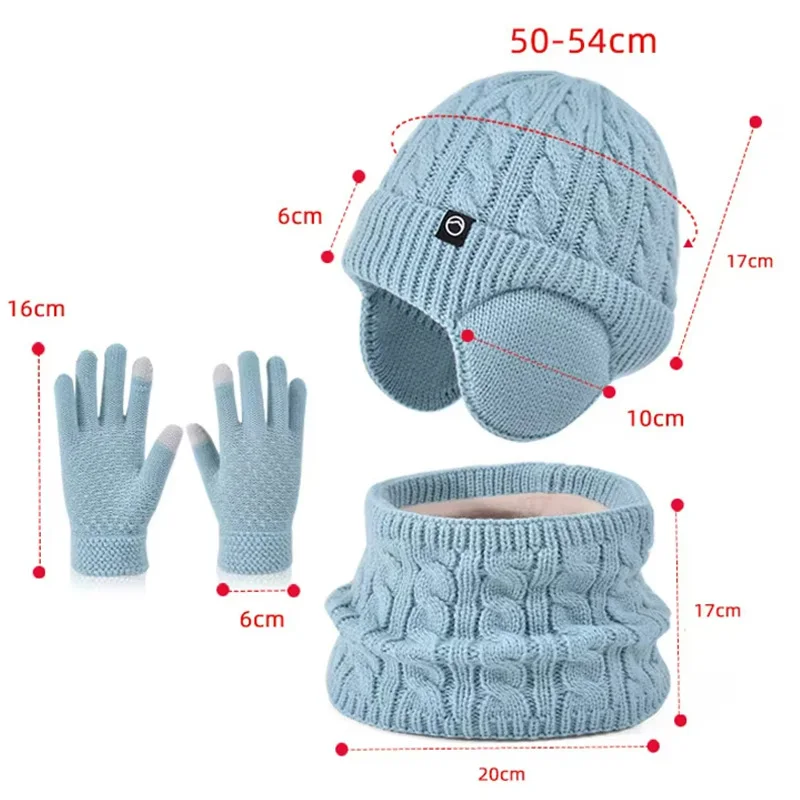 Conjunto de invierno infantil: gorro, bufanda y guantes exteriores