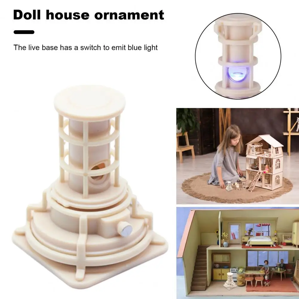 Decoración de casa de muñecas de alta restauración, Mini calentador eléctrico realista, modelo de muebles de casa de muñecas con luz azul, decoración cálida - imagen 5
