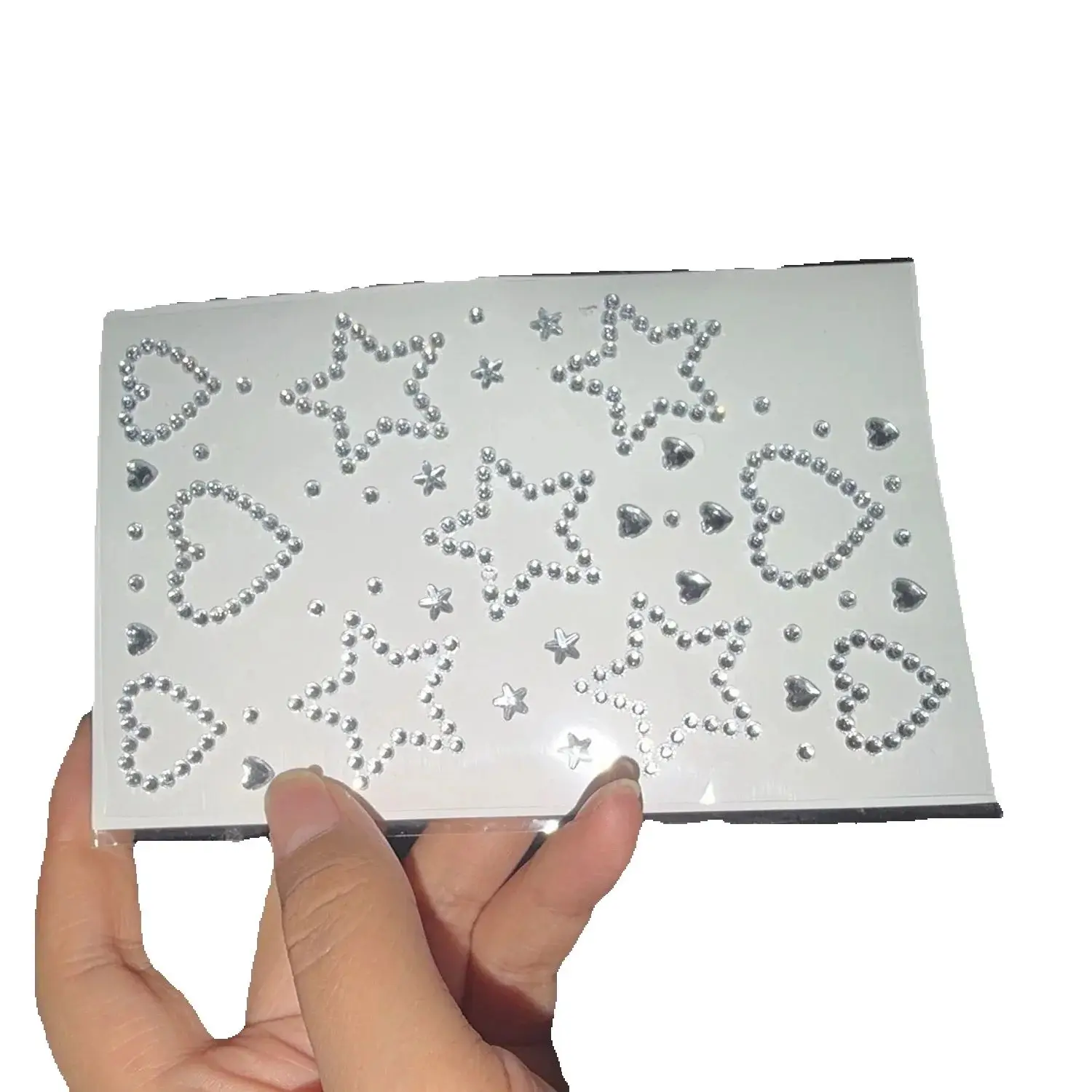 Pegatinas de cristal acrílico con forma de corazón y estrella 3D, diamantes de imitación autoadhesivos, manualidades de decoración DIY, regalos