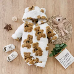 Pelele bebé recién nacido unisex manga larga oso blanco invierno