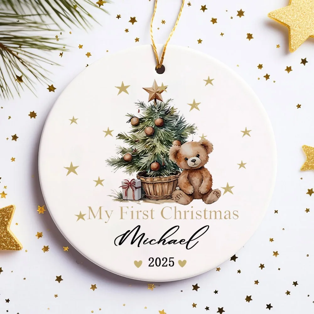 Adorno navideño personalizado para niña – Recuerdo de bebé - imagen 4