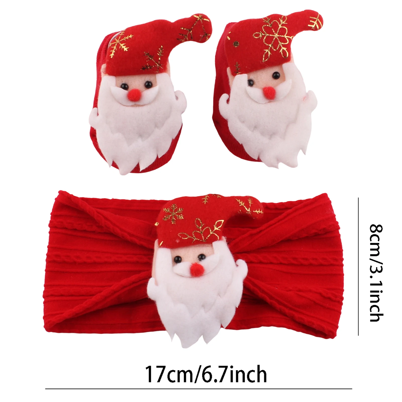 Conjunto regalo navideño para bebé con calcetines, guantes y diadema - imagen 2