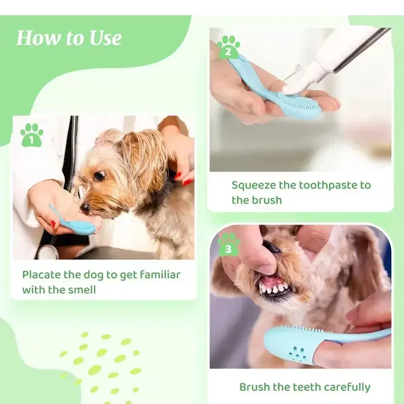 Cepillo de dientes para dedo de perro y gato, cepillo de limpieza suave para nariz y espinillas, cepillo de lana de silicona para perro y gato, accesorio para perro mascota - imagen 4