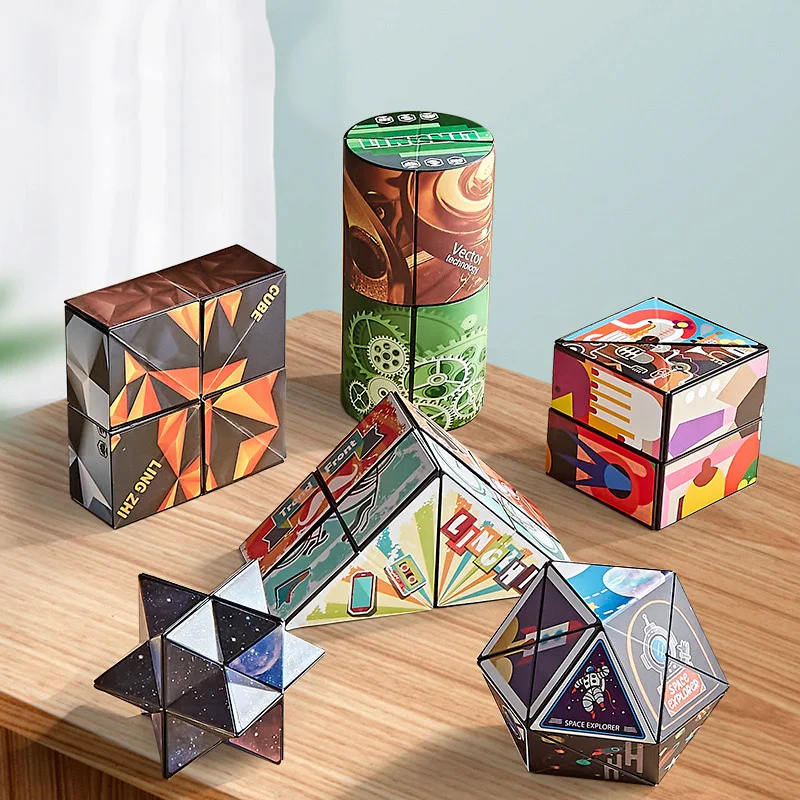 Cubo magnético geométrico tridimensional infantil – Juguete antiestrés