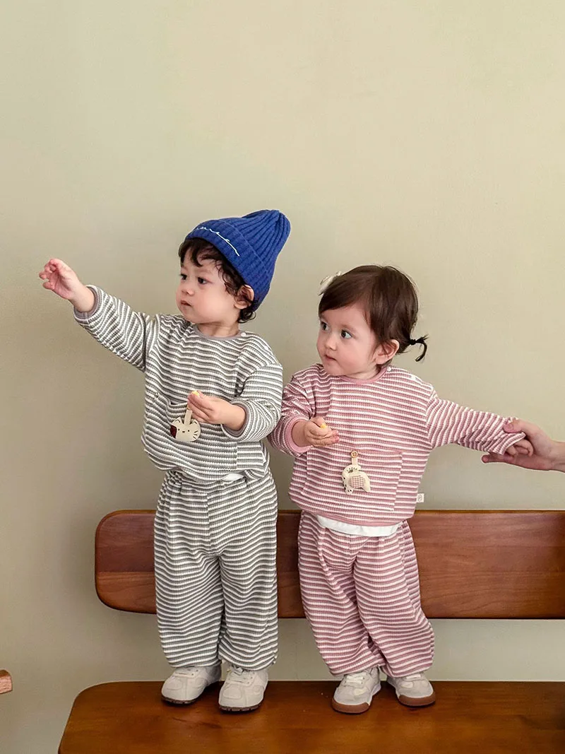 MILANCEL conjunto de invierno con capucha rayada para niños