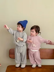 MILANCEL conjunto de invierno con capucha rayada para niños
