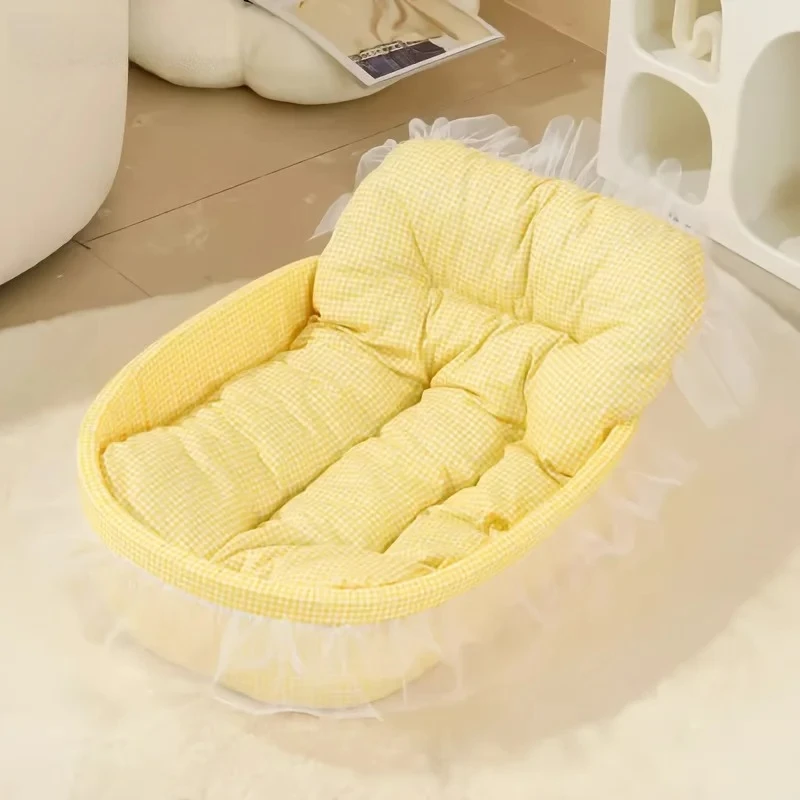 Sofá cama de princesa para gatos con bordes de gasa, tapete para mascotas lavable y extraíble para todas las estaciones, adecuado para gatos y perros - imagen 5