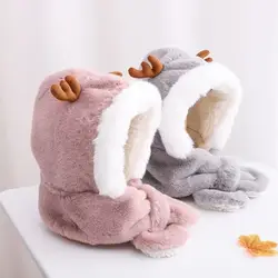 Gorro bebé invierno con protección oídos y cuello polar