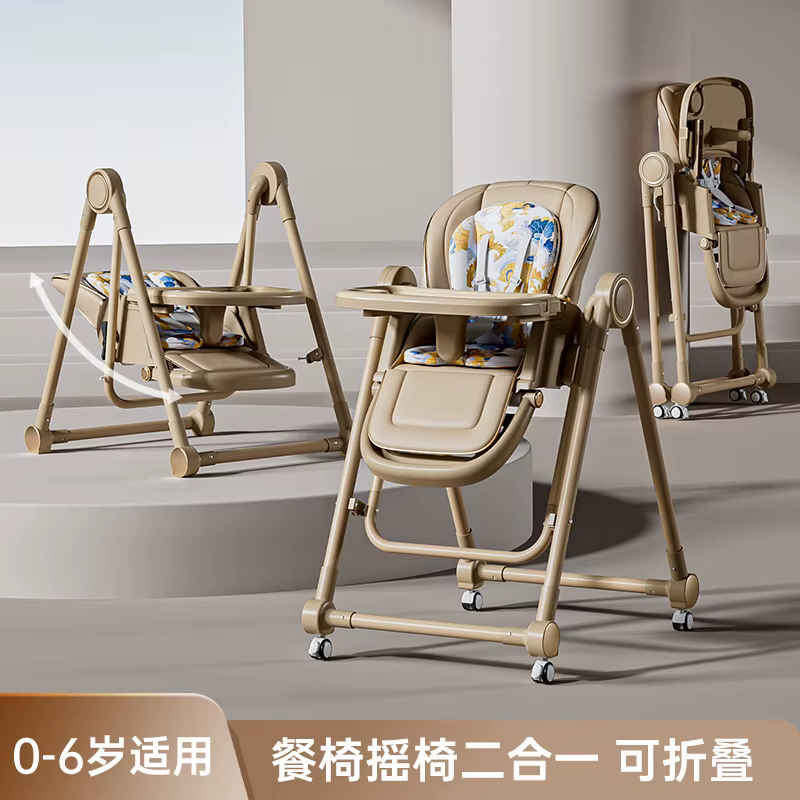Silla alta de comedor para bebés reclinable, plegable y ajustable - imagen 5