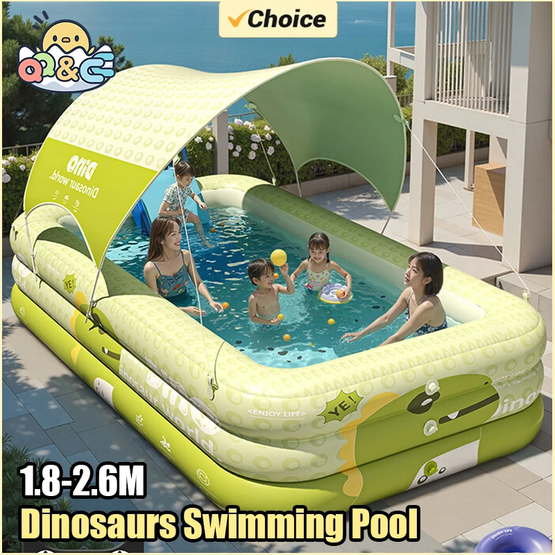 Piscina inflable de PVC de 1,5-2,6 M, bonita piscina grande para exteriores para el hogar para niños, para familia, patio trasero, bañera de baño interior para bebés