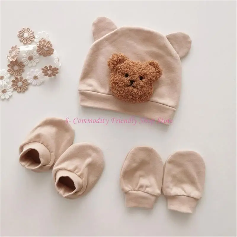 Gorro y guantes para bebé recién nacido – Cálidos accesorios fotografía - imagen 4