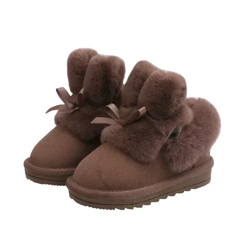 Winter Girls Cotton Shoes Cute Cartoon Plush Warm Children Girls Short Boots Non-slip Shoes Casual Home Shoes - imagen 3