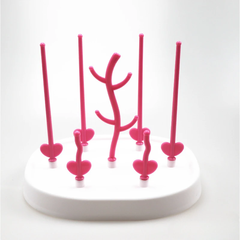 Estante para secar botellas de bebé, portavasos de alimentación, estante extraíble en forma de árbol, limpieza de chupetes y accesorios, estante de secado de almacenamiento - imagen 3
