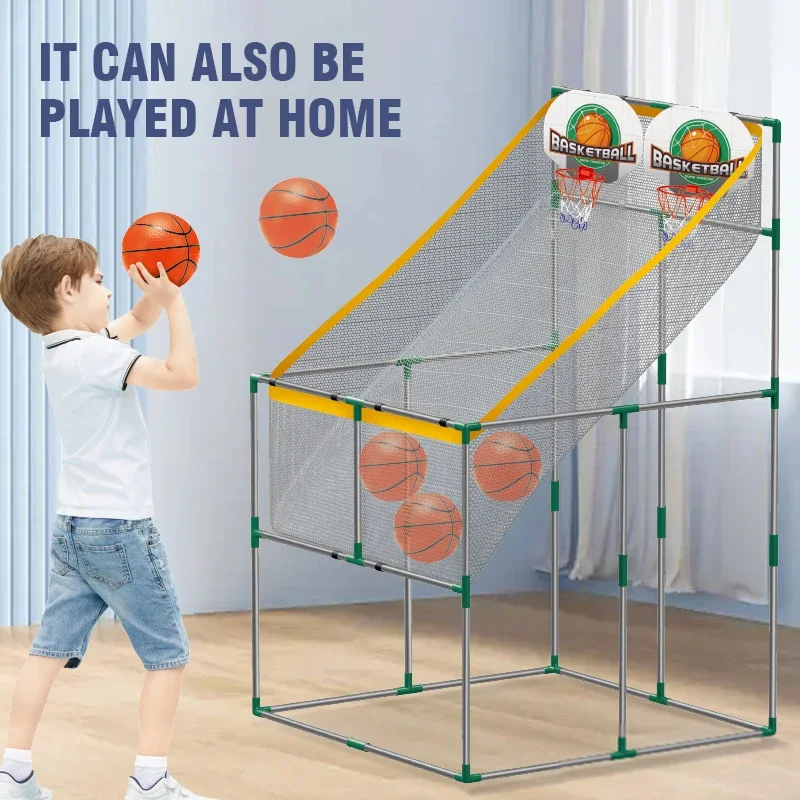 Máquina de tiro de aro de baloncesto grande para niños, juego interactivo de competición para deportes al aire libre y interiores, 2 batallas deportivas - imagen 4