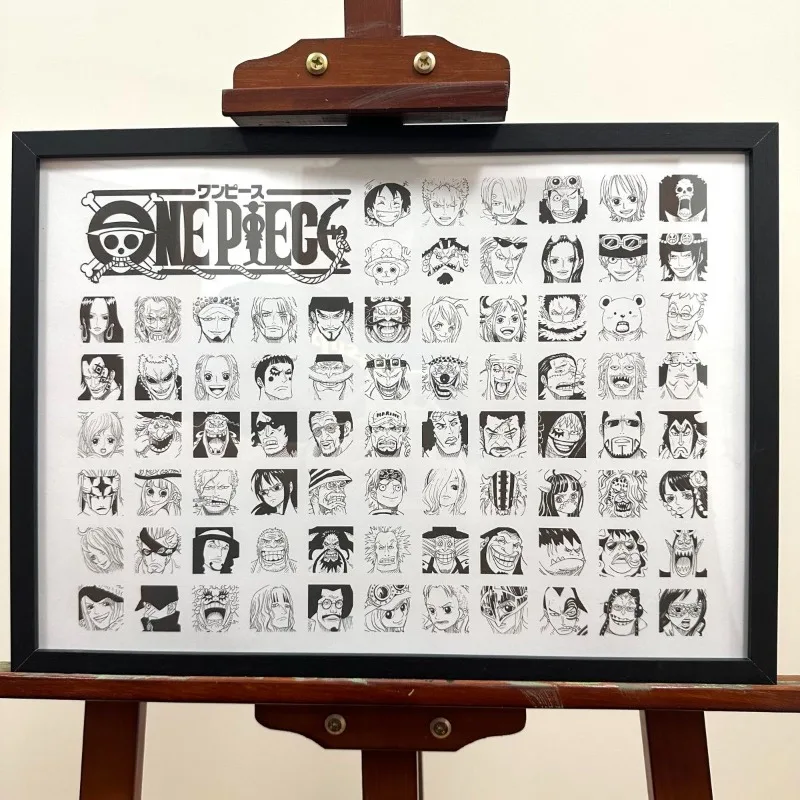 ONE PIECE Luffy DIY Painting Cute Print Art Picture Anime Xuan Paper Magnetic Picture Frame Posters Wall Painting for Bedroom - imagen 3