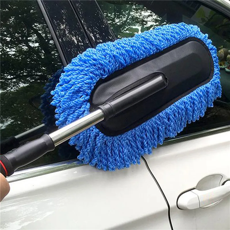 Mopa Especial para Auto, Mopa de Limpieza con Pinzas, Cerdas Suaves, Retráctil, Mango Largo, Eliminación de Polvo, Cepillo para Lavado de Autos, NUEVO - imagen 5