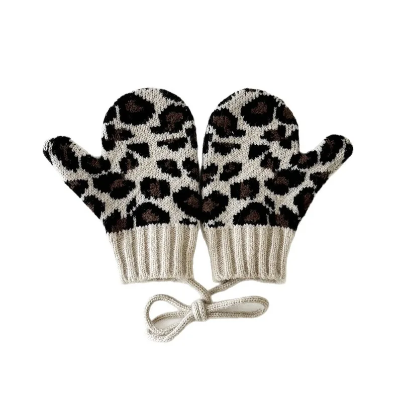 Guantes de invierno para bebé – Estampado leopardo antiviento - imagen 3