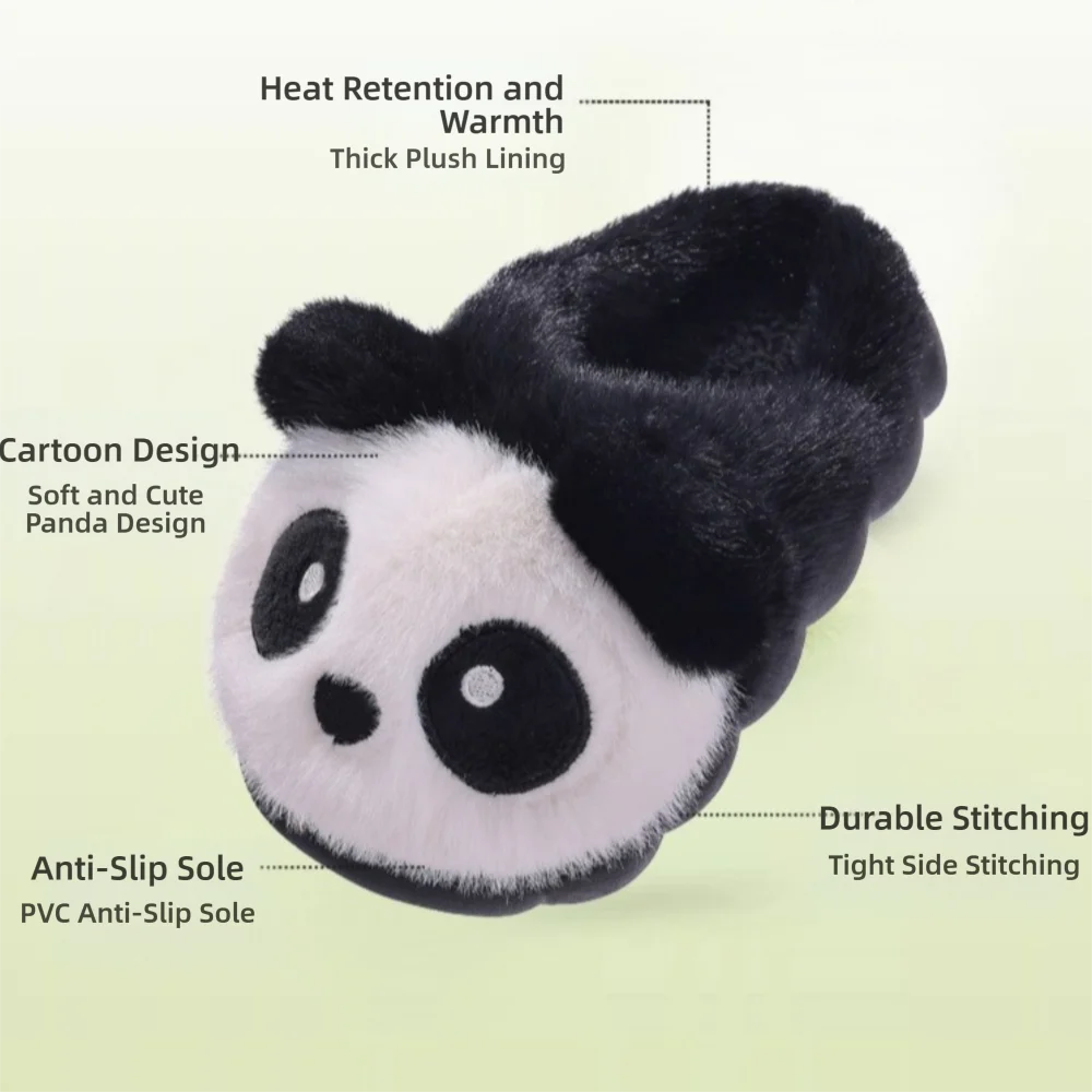 Nuevas zapatillas bonitas de Panda para niños, zapatos de suelo para mantener el calor, cómodas Zapatillas de casa para interior - imagen 5