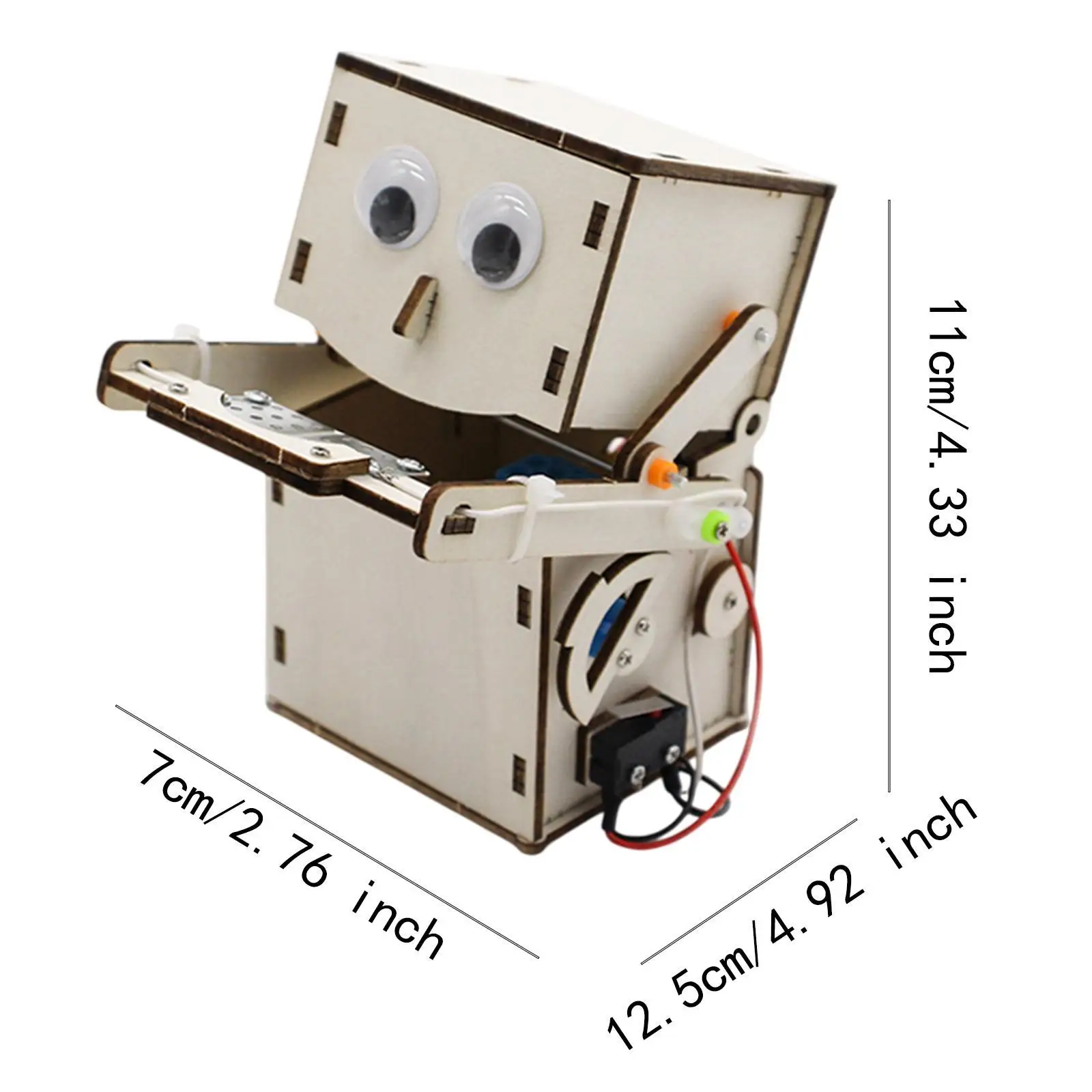 Wooden Science Experiment Set Robot Coins Savings Bank Creative 3D Puzzles
