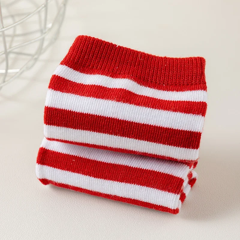 Año nuevo Navidad niños niñas regalo calcetines rayas hasta la rodilla calcetines hasta la pantorrilla Navidad niños medias a juego Accesorios - imagen 5