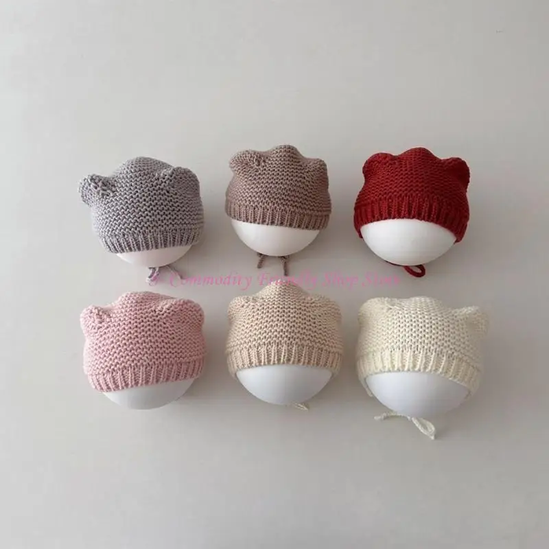 85AE Gorro tejido para bebé 0 a 24 meses, gorro para niño pequeño, gorro cálido para otoño e invierno, accesorio - imagen 3