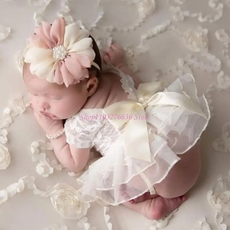 R6FD Baby Lace Tutu Skirt Photographing Outfit HOTO Tomando accesorio para mamá bebé - imagen 3