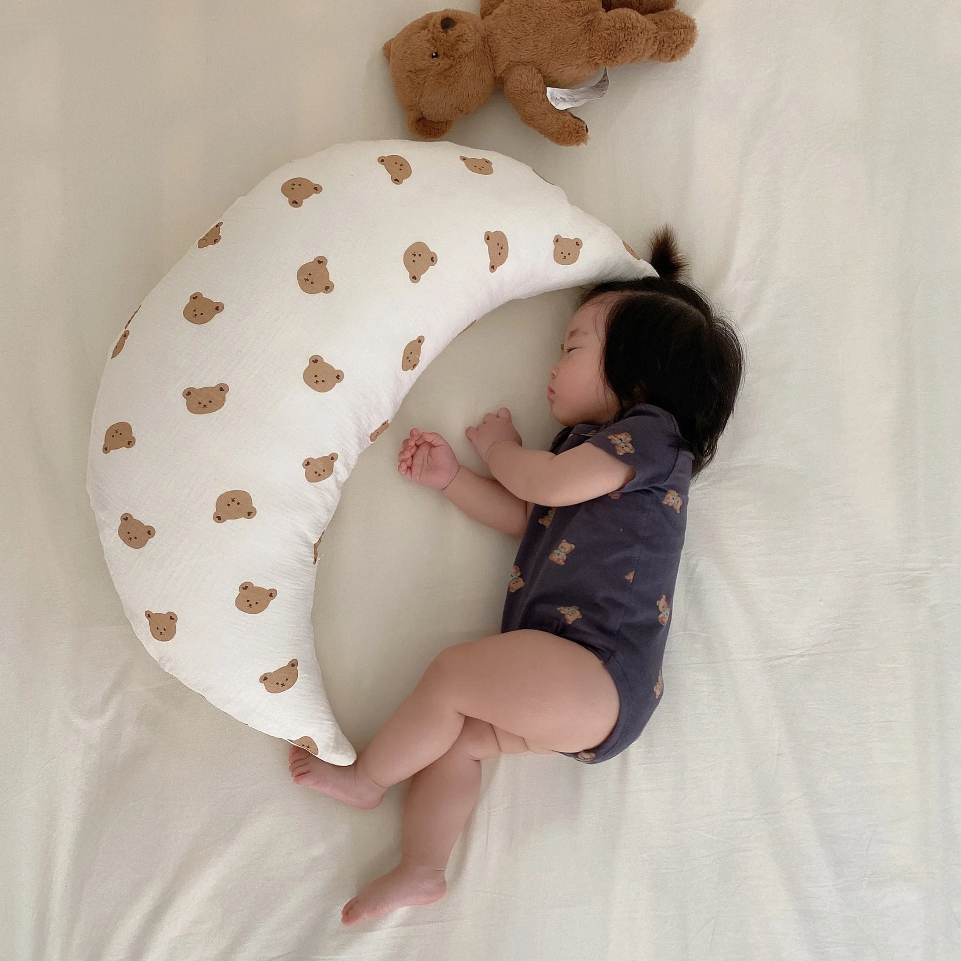 MILANCEL-almohada de otoño para bebé, almohada para dormir de lado para niño pequeño, almohada de media luna - imagen 2