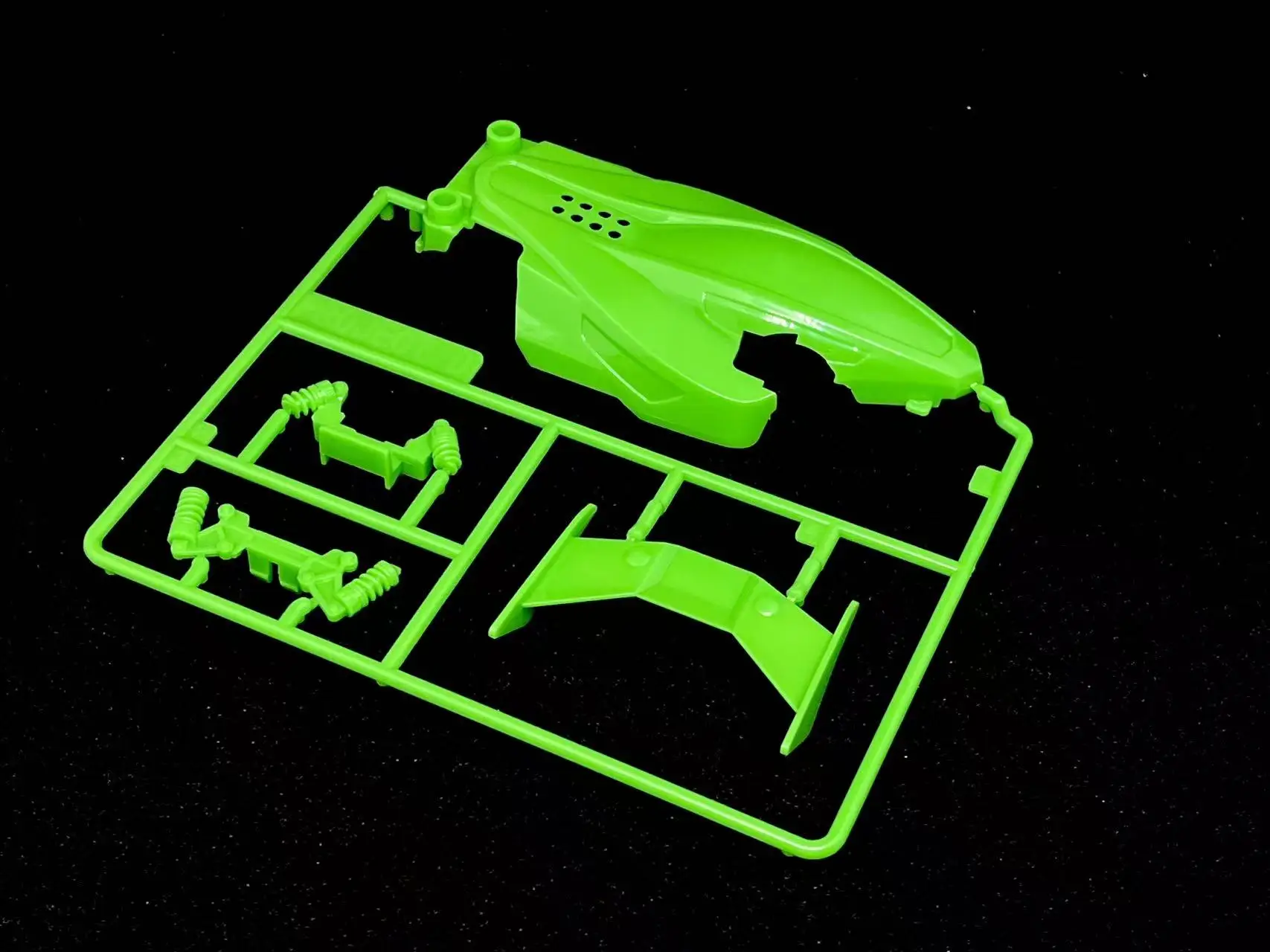 project D mini 4wd racing car Dual Ridge Jr cowl for SFM chassis clear pink/clear black color - imagen 4