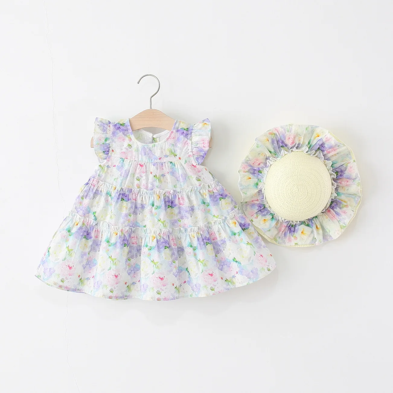Vestido de flores algodón sin mangas para niña verano - imagen 4