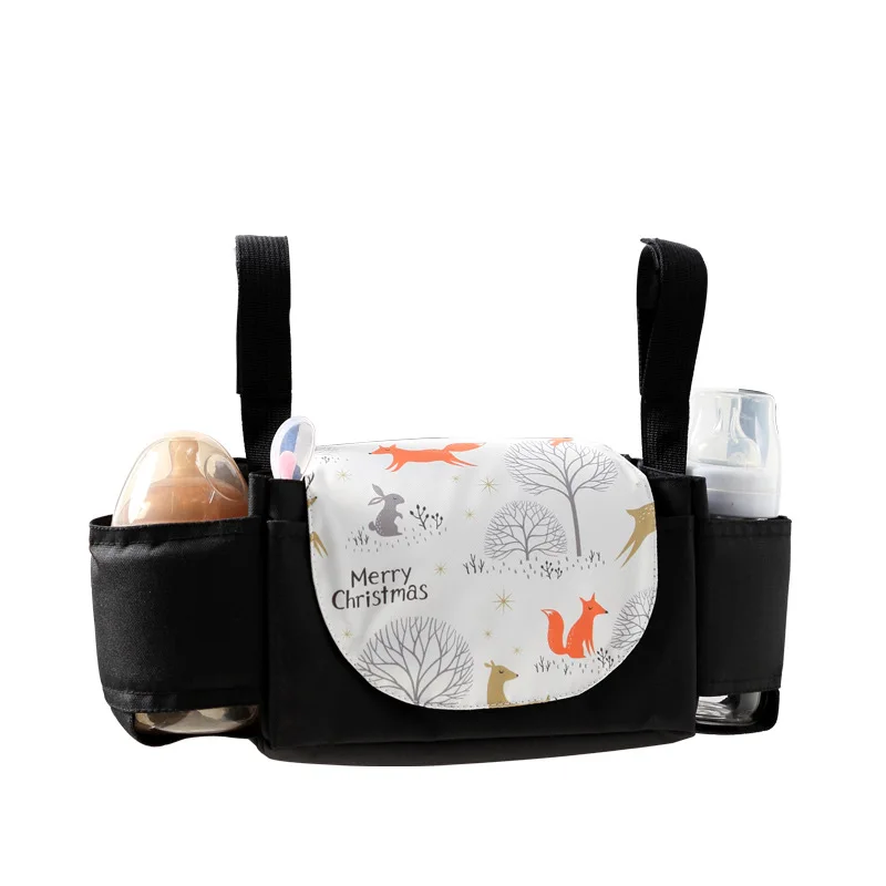 Bolsa de almacenamiento colgante para cochecito, organizador impermeable para cochecito de bebé con ganchos fuertes, gran capacidad para biberones, esencial de viaje - imagen 5