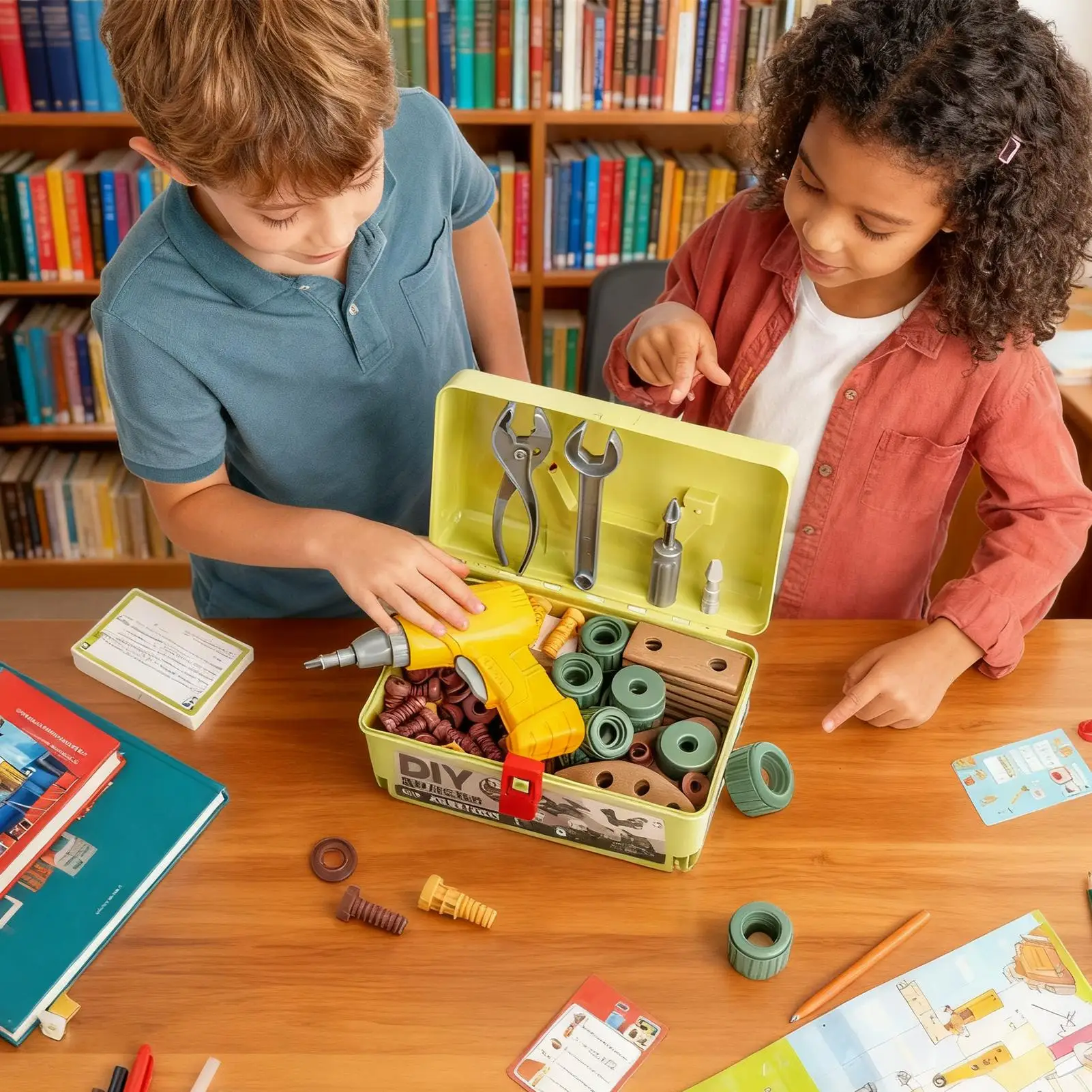 Juguete de taladro, juguetes de construcción con taladro, juego educativo de aprendizaje para niños, construcción para niños pequeños, taller de cumpleaños y Navidad - imagen 2