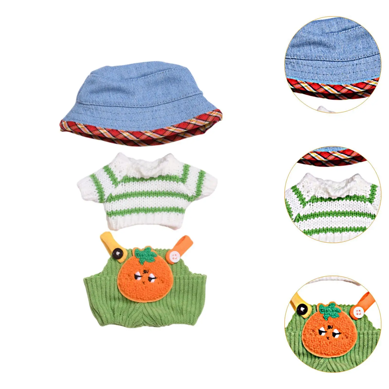 Plush Doll Top and Pants Make Your Own Dolls DIY Educational Clothing for Little Girls Dress up Jumpsuit Outfit for 5.91inch