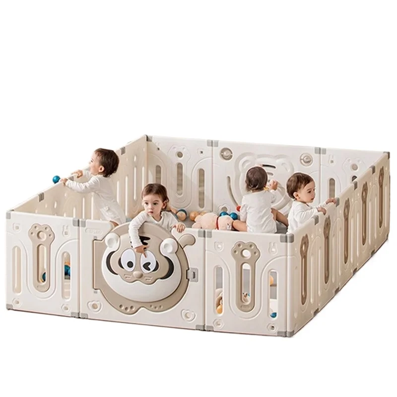 Parque infantil de plástico para bebé, valla de actividades de lujo para bebé, parque infantil grande para bebé, parque infantil de dibujos animados para niños, zona de juego segura para gatear - imagen 5