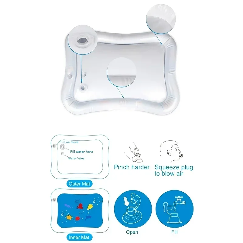 Infinno Alfombrilla inflable para bebé – Colchoneta cómoda barriga - imagen 5