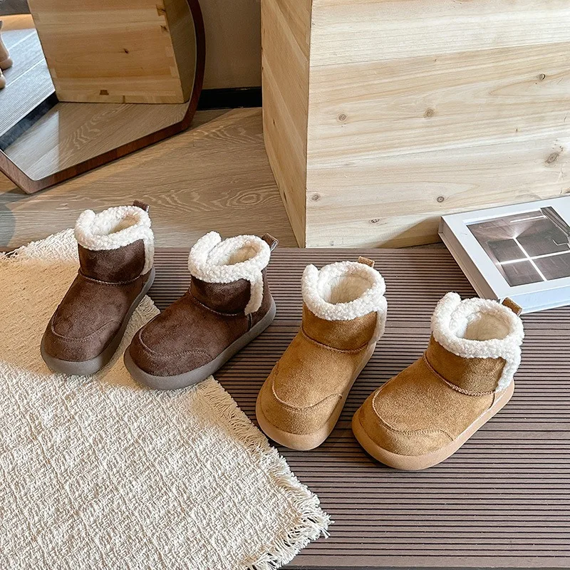 Otoño Invierno, botas de nieve para bebés y niños, botas cálidas de felpa para exteriores para niños, suela suave antideslizante, zapatos informales para niños, talla 22-37 - imagen 2