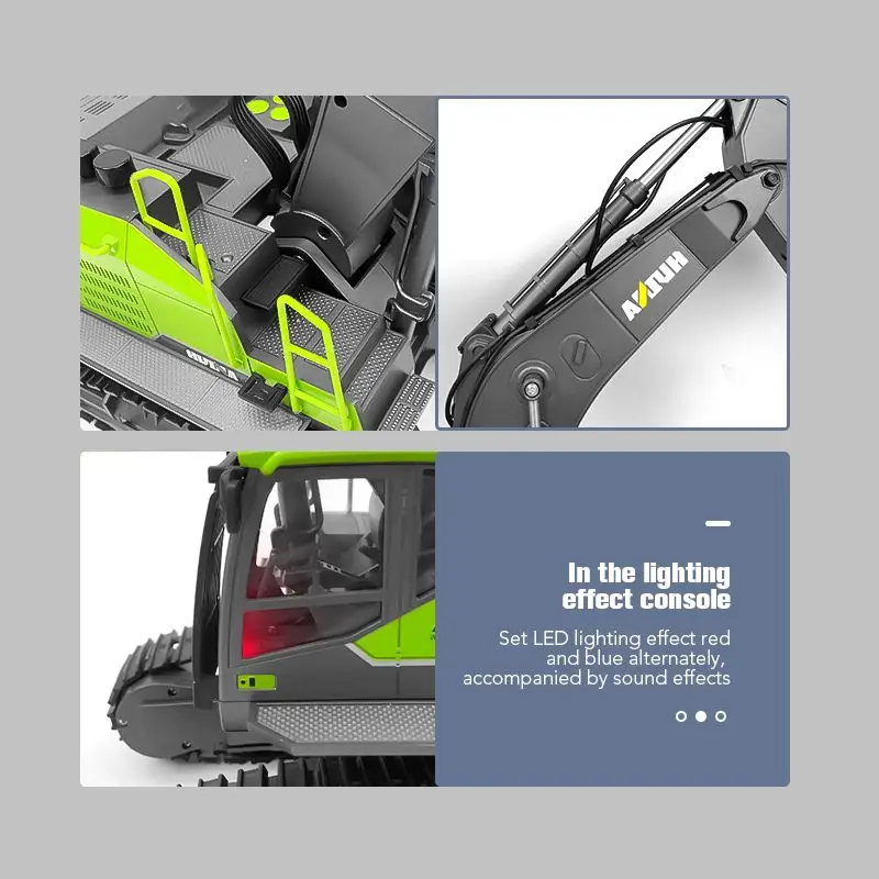 Huina-excavadora a control remoto para niños, vehículo de construcción de aleación de 22 canales, 1/14 Ghz, 1593, 2,4 - imagen 2