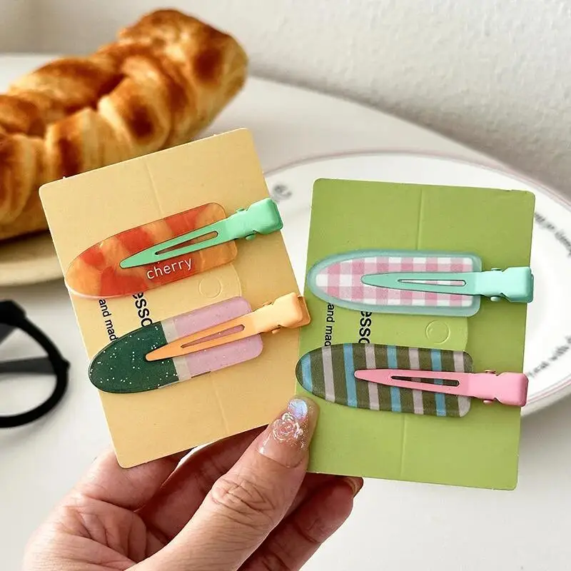 Pinza de pelo de verano para mujer, maquillaje sin rastro, flequillo, Clip LATERAL, accesorios para el cabello dulces, tocado de moda para niñas, 2 unids/set - imagen 3