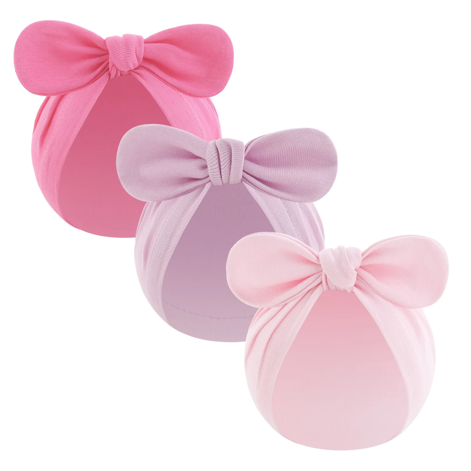 Gorro de algodón suave de Color sólido para bebé, gorro elástico con lazo anudado para niña pequeña, gorro para guardería, accesorios para bebé de 0 a 24M - imagen 3