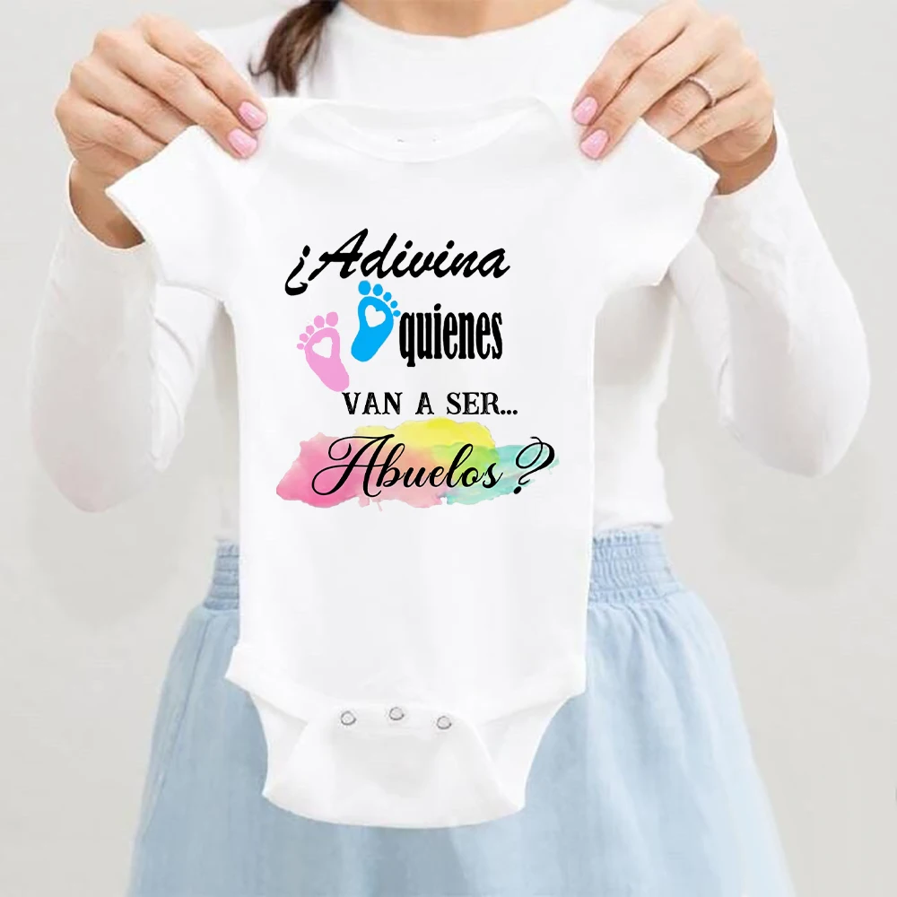 Adivina quién va a ser abuelo – Mono estampado para bebé manga corta - imagen 3